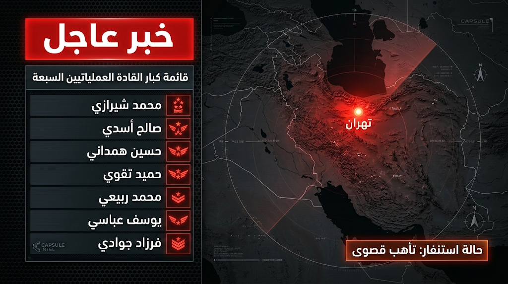 إيران تكشف أسماء قتلى القيادة العسكرية في الضربة المشتركة وهوية أبرز مستشاري خامنئي