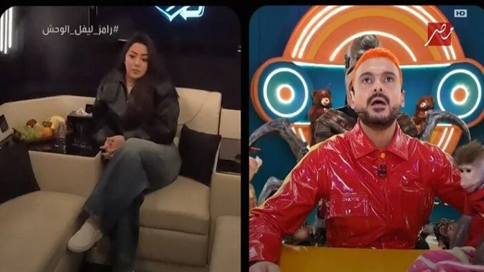رامز جلال يوجه سخرية لرحمة محسن ويشبهها بحسين فهمي في مشهد يحاكي قصة الشحرورة